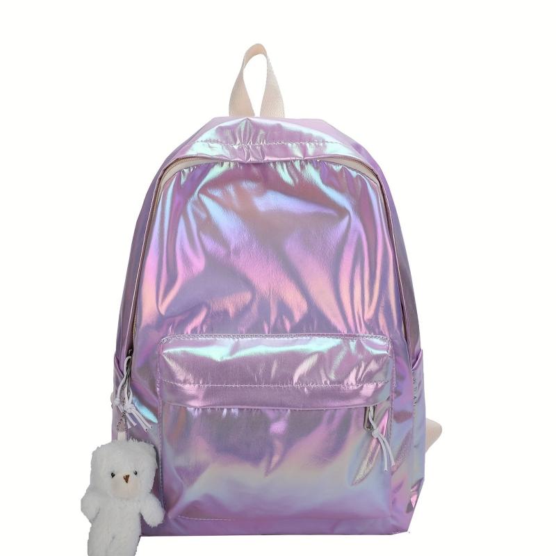 Laser Holographic Students Backpack Preppy Style Travel Rucksack