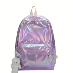 Laser Holographic Students Backpack Preppy Style Travel Rucksack