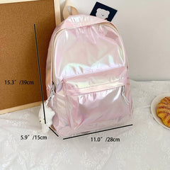 Laser Holographic Students Backpack Preppy Style Travel Rucksack