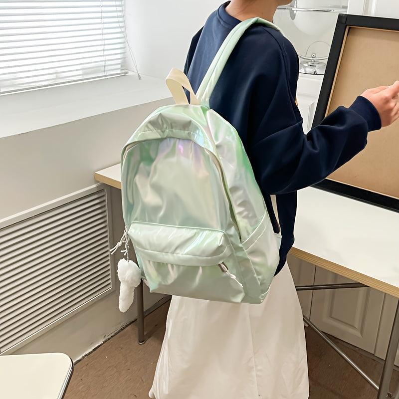 Laser Holographic Students Backpack Preppy Style Travel Rucksack