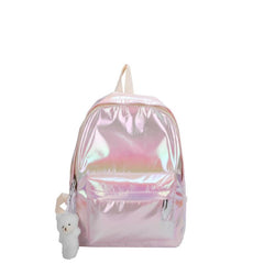 Laser Holographic Students Backpack Preppy Style Travel Rucksack