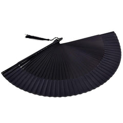 Solid Foldable Fan With Tassel Vintage Handheld Fan