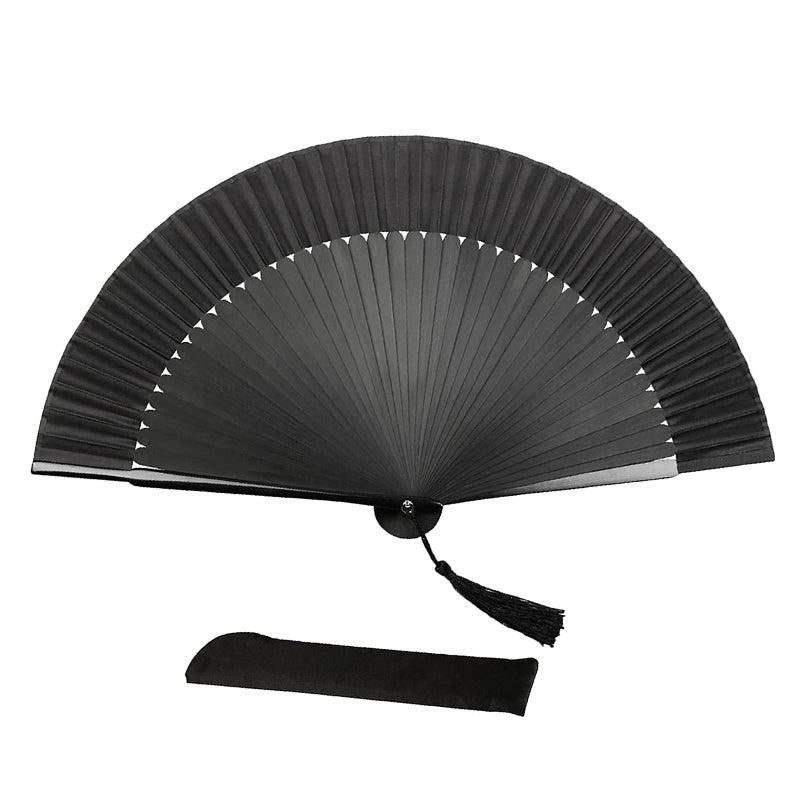 Solid Foldable Fan With Tassel Vintage Handheld Fan