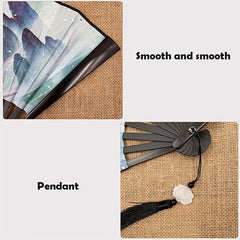 Traditional Style Men's Dragon Folding Fan Orchid Fan