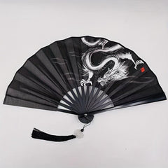 Traditional Style Men's Dragon Folding Fan Orchid Fan