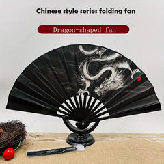 Traditional Style Men's Dragon Folding Fan Orchid Fan