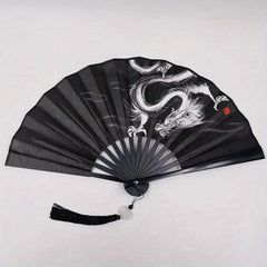 Traditional Style Men's Dragon Folding Fan Orchid Fan