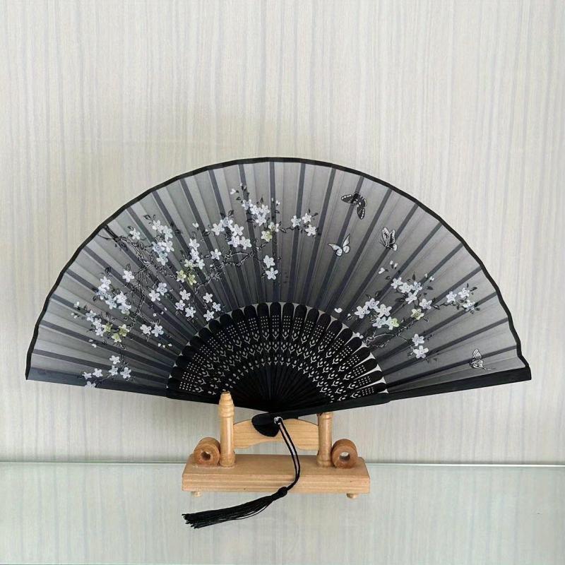 Men's Folding Hand Fan Silk Bamboo Paper