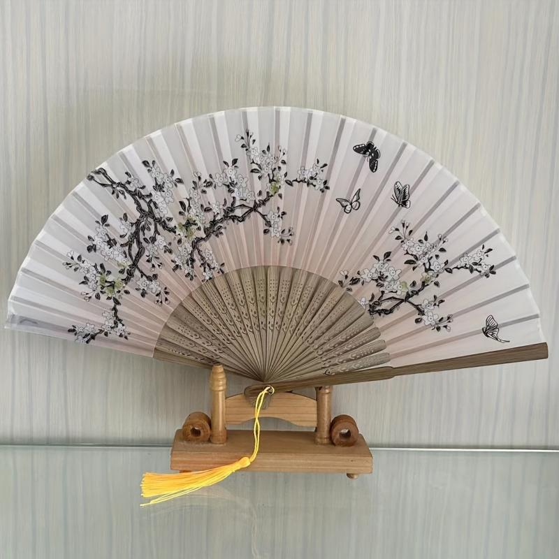Men's Folding Hand Fan Silk Bamboo Paper