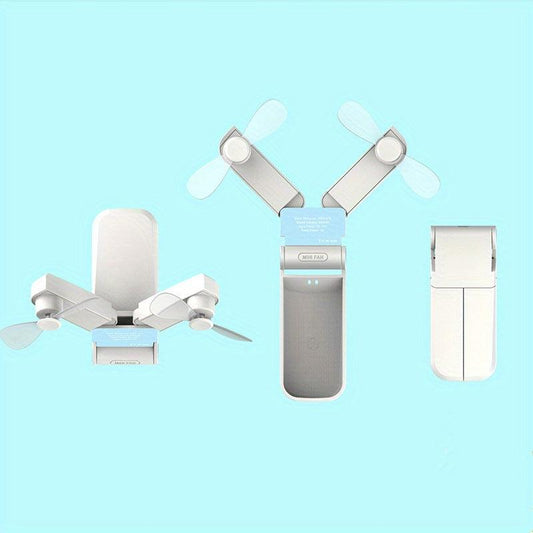 USB Rechargeable Double Folding Pocket Fans