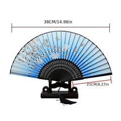 Chinese Silk Folding Fan Tassel Elegent Fan Home Decoration Fan