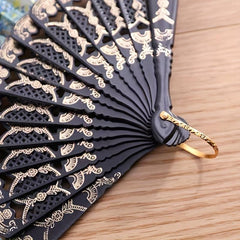 Vintage Lace Fan Plastic Lace Folding Fan Floral Painted Fan