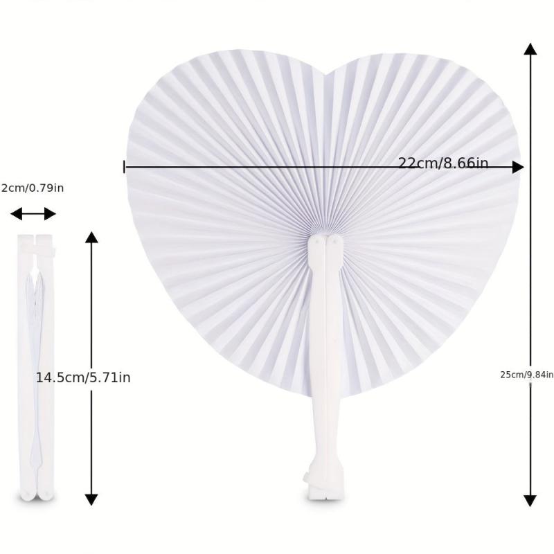 Heart Shape Folding Fan Blank Fan DIY Painting Fan