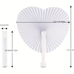 Heart Shape Folding Fan Blank Fan DIY Painting Fan