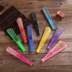 Retro Fan Chinese Style Dance Folding Fan Floral Pattern Fan