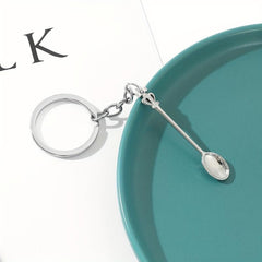 Alice Crown Mini Keychain Tea Spoon Pendant Retro Crown Spoon Key Chain