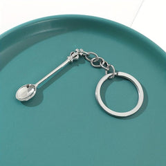 Alice Crown Mini Keychain Tea Spoon Pendant Retro Crown Spoon Key Chain