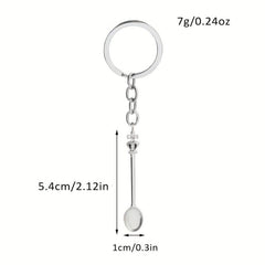 Alice Crown Mini Keychain Tea Spoon Pendant Retro Crown Spoon Key Chain