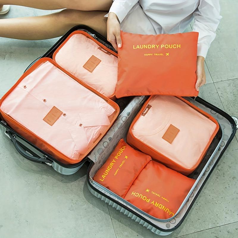 6 Pack Travel Organize Bags Set Laundry Pouch Zipper Storage Bag