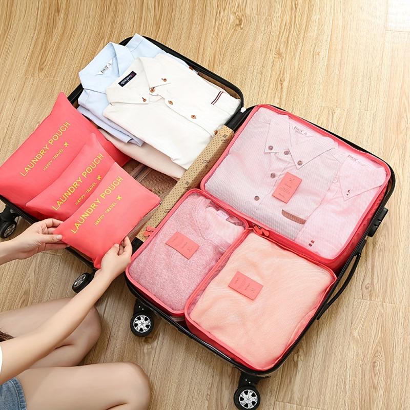 6 Pack Travel Organize Bags Set Laundry Pouch Zipper Storage Bag
