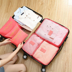 6 Pack Travel Organize Bags Set Laundry Pouch Zipper Storage Bag