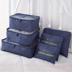 6 Pack Travel Organize Bags Set Laundry Pouch Zipper Storage Bag