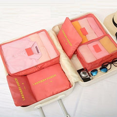6pcs Clear Cube Clothes Organizer Bag Canvas Storage Box Lightweight