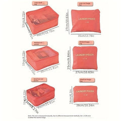 6pcs Clear Cube Clothes Organizer Bag Canvas Storage Box Lightweight