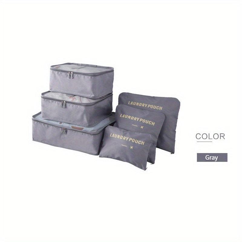 6pcs Clear Cube Clothes Organizer Bag Canvas Storage Box Lightweight