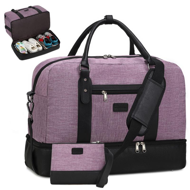 Large Capacity Carry on Tote with Shoe Compartment Lightweight Luggage