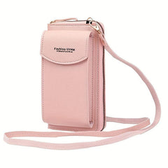 Solid Crossbody Bag Multifunctional Zipper Purse