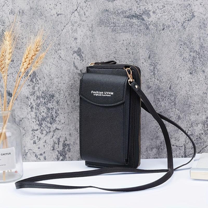 Solid Crossbody Bag Multifunctional Zipper Purse