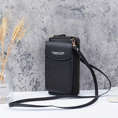 Solid Crossbody Bag Multifunctional Zipper Purse