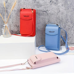 Solid Crossbody Bag Multifunctional Zipper Purse