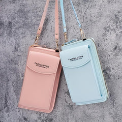 Solid Crossbody Bag Multifunctional Zipper Purse