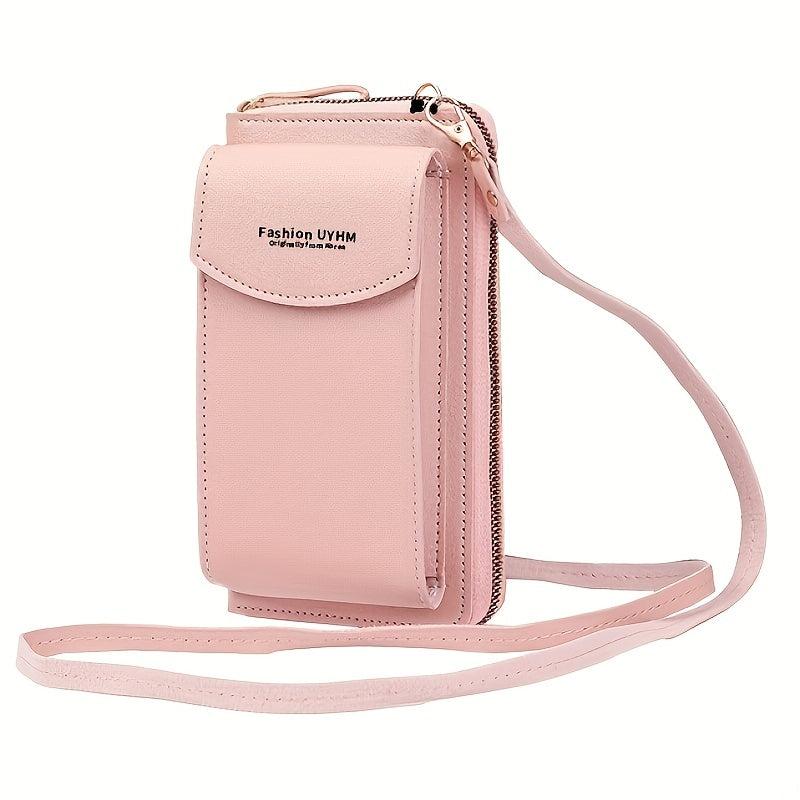Solid Crossbody Bag Multifunctional Zipper Purse