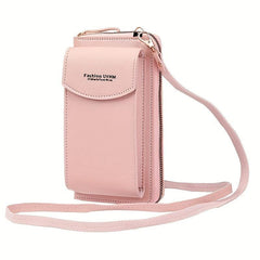 Solid Crossbody Bag Multifunctional Zipper Purse