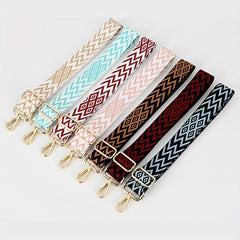 Ethnic Style Adjustable Wide Strap Canvas Tote Shoulder Bag Strap