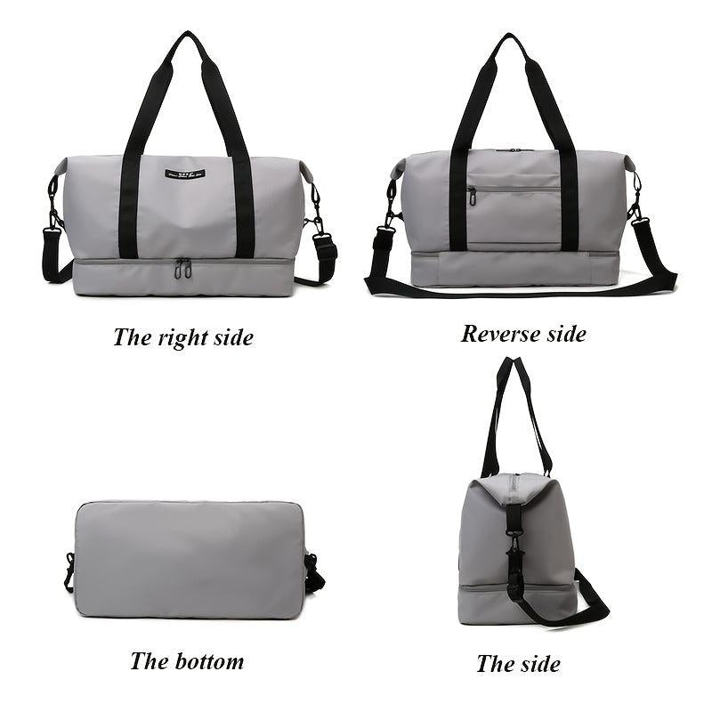Travel Duffle Bag with Shoes Compartment & Cosmetic Bag, Shoulder Sports Gym Set