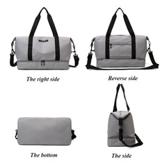 Travel Duffle Bag with Shoes Compartment & Cosmetic Bag, Shoulder Sports Gym Set