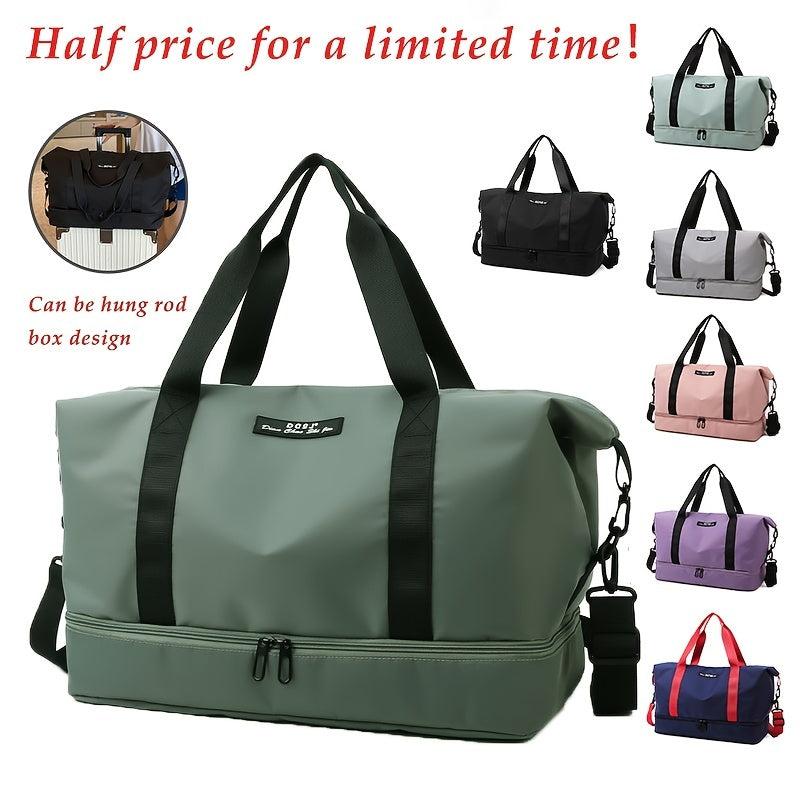 Travel Duffle Bag with Shoes Compartment & Cosmetic Bag, Shoulder Sports Gym Set