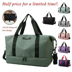 Travel Duffle Bag with Shoes Compartment & Cosmetic Bag, Shoulder Sports Gym Set