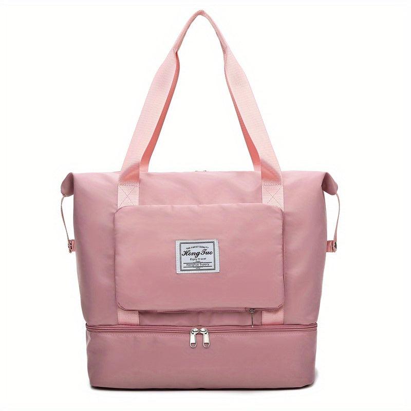 Foldable Tote Bag Weekender Bag Gym Sports Bag Dry Wet Separation