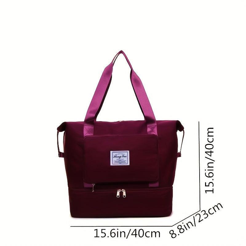 Foldable Tote Bag Weekender Bag Gym Sports Bag Dry Wet Separation