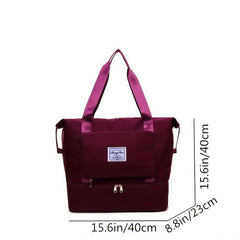 Foldable Tote Bag Weekender Bag Gym Sports Bag Dry Wet Separation
