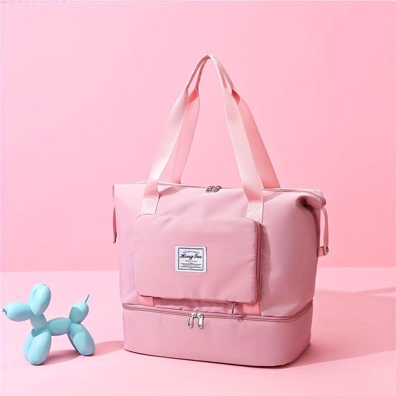 Foldable Tote Bag Weekender Bag Gym Sports Bag Dry Wet Separation