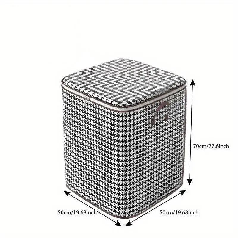 Houndstooth Pattern Clothes Storage Bag Large Capacity