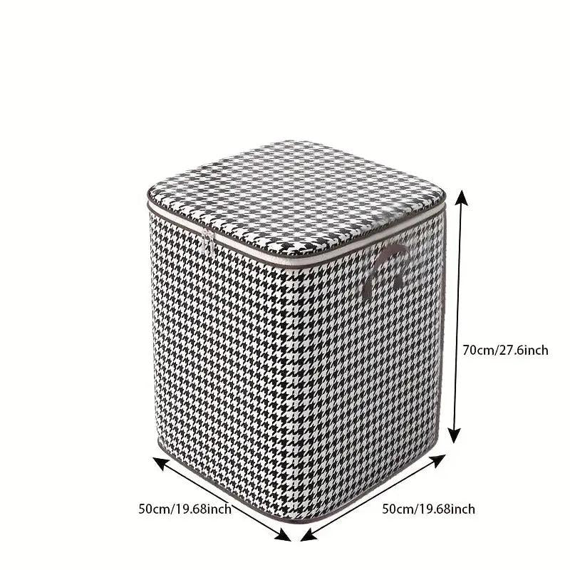 Houndstooth Pattern Clothes Storage Bag Large Capacity