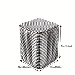 Houndstooth Pattern Clothes Storage Bag Large Capacity