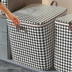 Houndstooth Pattern Clothes Storage Bag Large Capacity